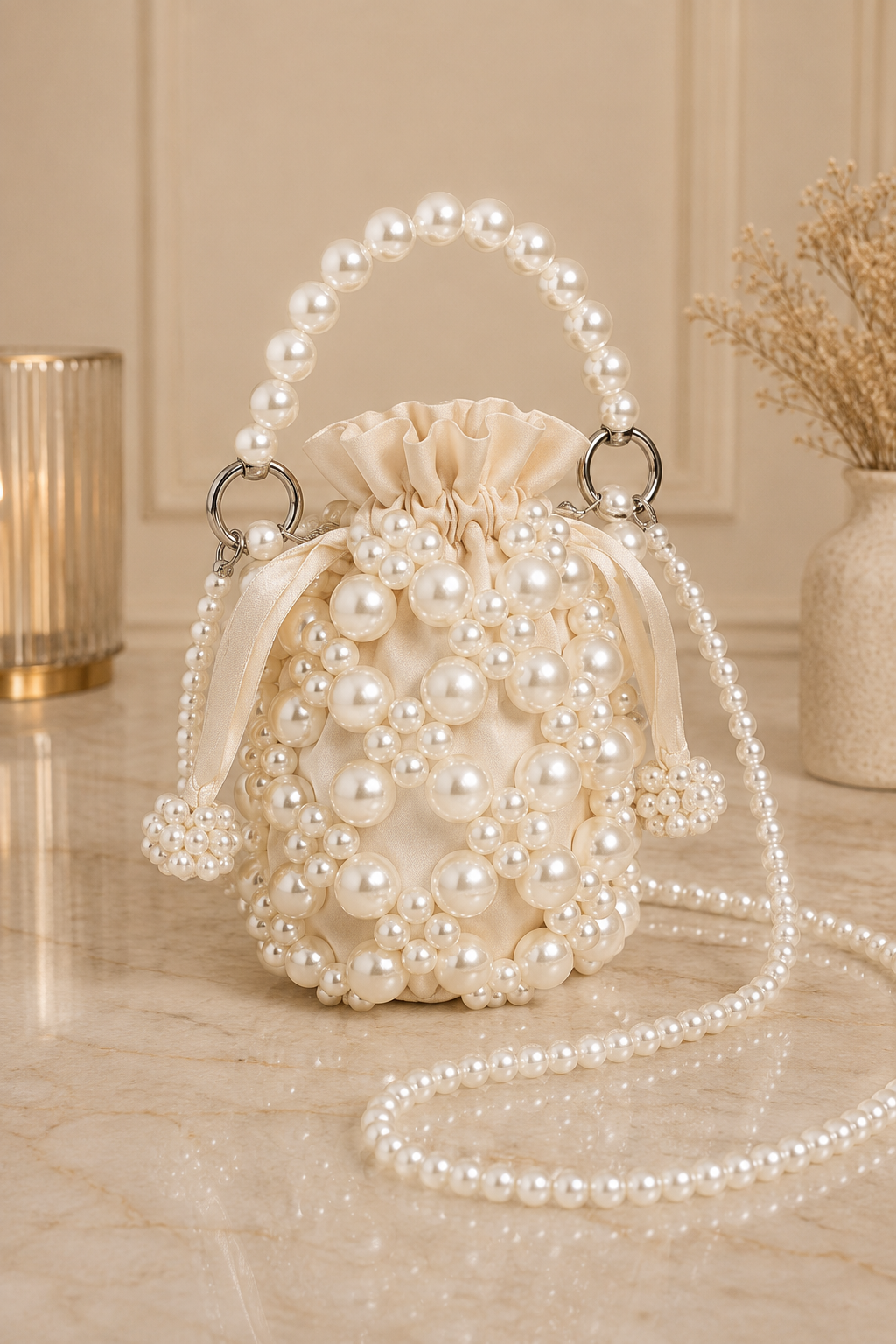 Pearl Drawstring Bucket Bag Pearl Drawstring Bucket Bag